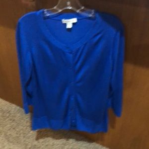 Coldwater Creek 3/4 Sleeve Blue Sweater
